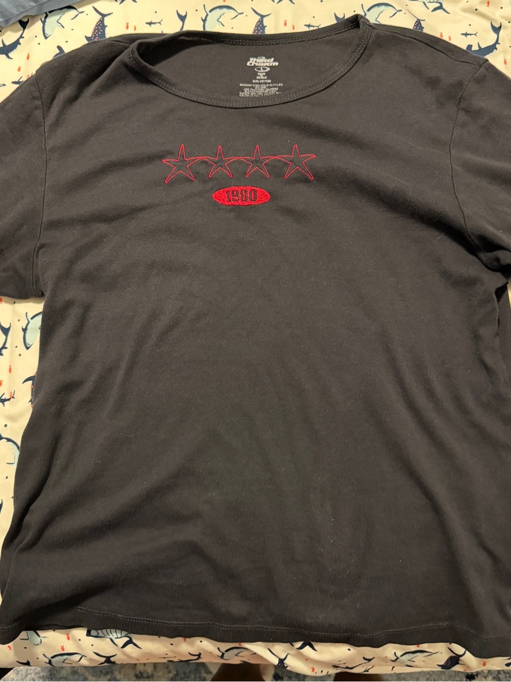 Third Charm Quad Star 1980 Embroidered Skimmer T-Shirt from Pacsun